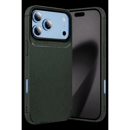 newface apple i̇phone 18 pro max auto focus karbon kapak - yeşil