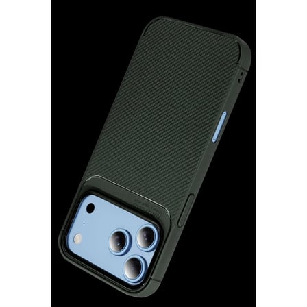 newface apple i̇phone 18 pro max auto focus karbon kapak - yeşil