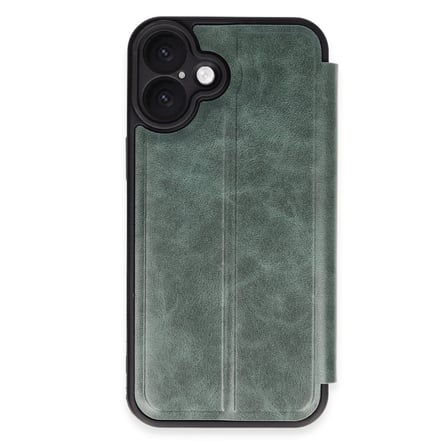 Apple İphone 16 Kılıf Flip Cover - Koyu Yeşil