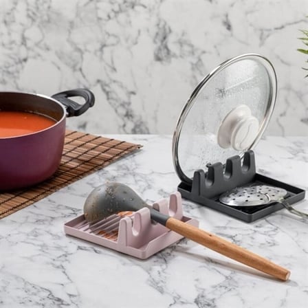 Tencere Kapak Tutuculu Kaşıklıklı Tencere Kapak Standı Pratik Kaşık Kepçe Altlık Düzenleyici Bx40