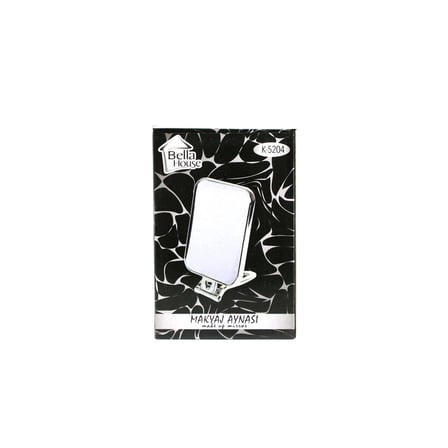 Dikdörtgen - Gümüş 15x11.5cm Makyaj Aynası Çift Taraflı Katlanır Ayaklı Bx40