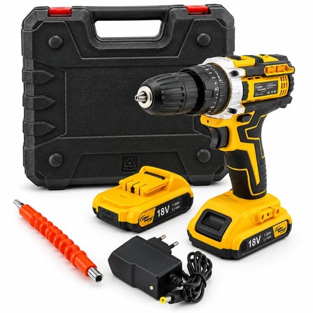 Sarı 1850 Rpm Stanlıy-cordless 18w Şarjlı Matkap Seti Çantalı Yedek Batarya Ats1402 Bx40