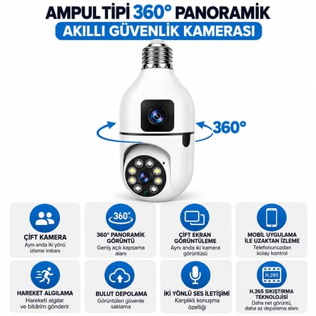 Aı Smart Kamera Yapay Zeka İle İnsan Takibi Duy 360° Dönebilen - Alarm Sistemi - Konuşma Özellikli Int-cmr40 Bx40