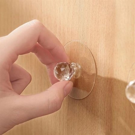 2 Adet Kristal Kendiliğinden Güçlü Yapışkanlı Kulp Askısı Tutma Kolu Bx40
