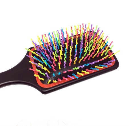 Pratik Renkli Uçlu Plastik Saç Fırçası Tarağı Ergonomik Tarak Bx40