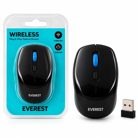 Wıreless - Kablosuz Siyah - Lacivert Usb Optical Mouse Vakum Ambalaj 1600dpı Pilli = 1aa Smw-87 Bx40