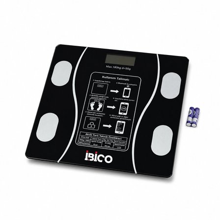 Bluetooth - Vücut Analizli Dijital Baskül Terazi Tartı 180kg/50g Yağ - Su - Kas Oran - Bmı İ11-023 Bx40