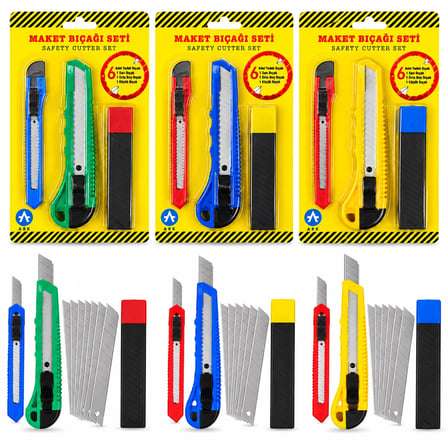 3pcs Yedekli Plastik Maket Bıçak Seti Bx40