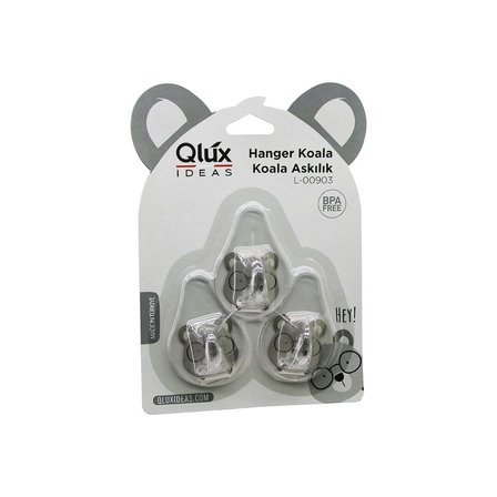 3pcs Koala Askı Şeffaf Askı Yapışkanlı Montaj Bx40