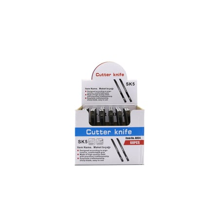 60 Adet Mini Metal Falçata Maket Bıçak Bx40