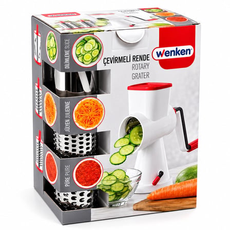 Kollu - Çevirmeli Değirmen - Rende Doğrayıcı Set Dilimleme Aparatı - Kalın-ince Rende Ur-3369 Bx40