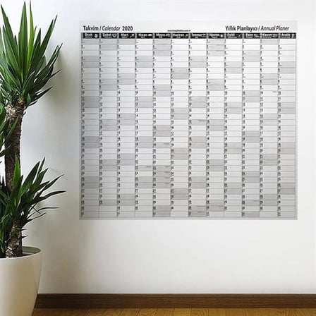 2020 Yıllık Planlayıcı Manyetik Duvar Stickerı Takvim 110x100 Cm Bx40