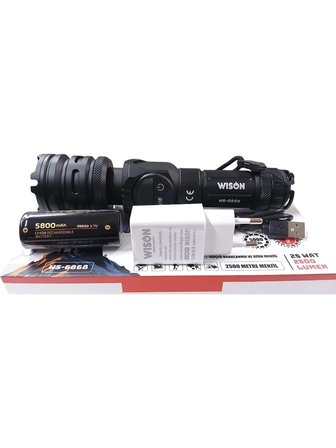 2500 Lümen 25 Wat 5000 Mah Pil Şarj Edilebilir Uzun Menzilli El Feneri Ws-6868 Bx40
