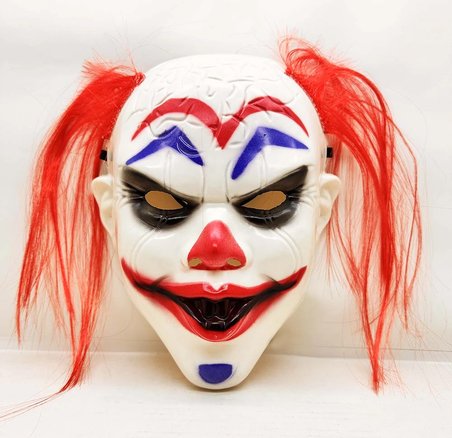 Kızıl Saçlı Joker Palyaço Maskesi Bx40