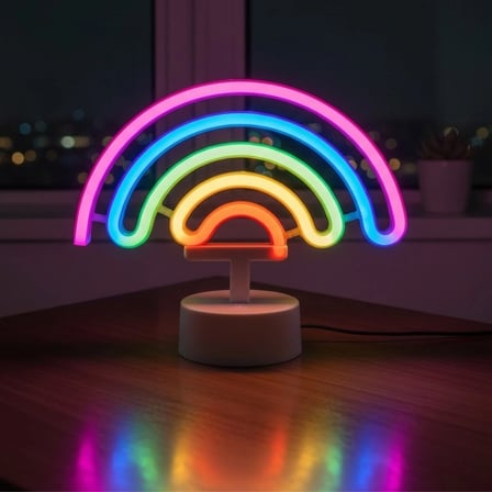 Plastik Gökkuşağı Neon Led Işık – Dekoratif Renkli Masaüstü Ve Ambiyans Aydınlatması Bx40
