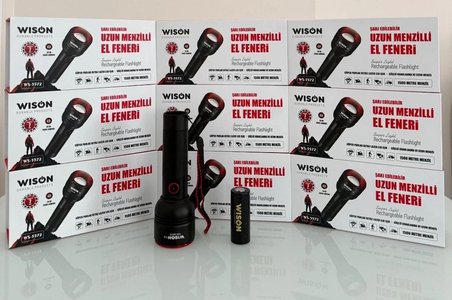 Wıson Ws-5572 20w Uzun Menzilli Şarjlı Metal El Feneri Bx40