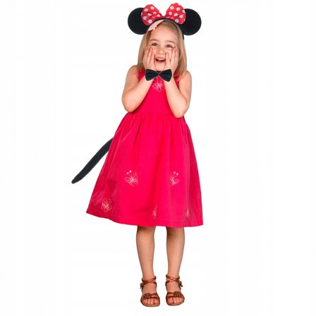 Minnie Mouse Kostüm Seti Taç Kuyruk Papyon Gösteri Seti Bx40