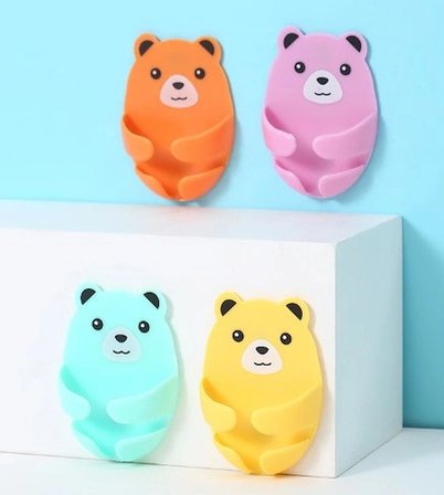 Ayıcık Desenli Çok Amaçlı 4 Lü Fiş Tutucu Bx40