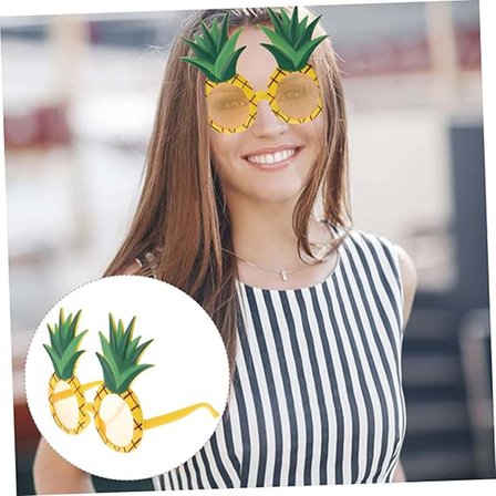 Tropikal Hawaii Ananas Şekilli Parti Gözlüğü 9.5 X 14 Cm Bx40
