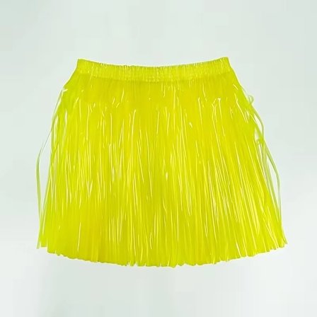 Neon Sarı Hawaii Parti Eteği 40 Cm Bx40