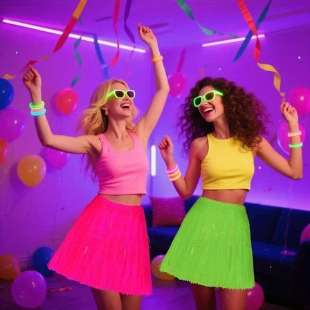 Neon Sarı Hawaii Parti Eteği 40 Cm Bx40