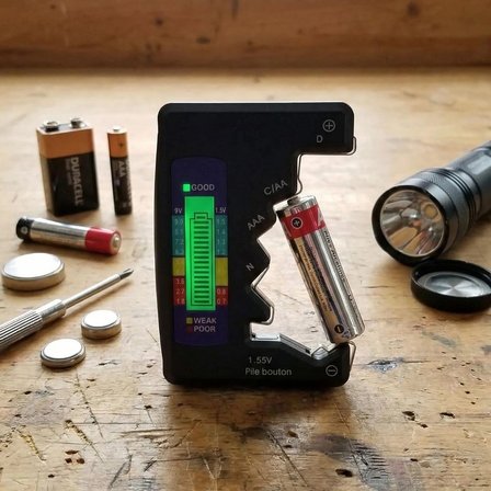 Evrensel Dijital Pil Test Cihazı – Aa, Aaa, C, D, N, 9v Ve Düğme Pil Uyumlu Mini Pil Kapasite &amp; Seviye Ölçer Bx40