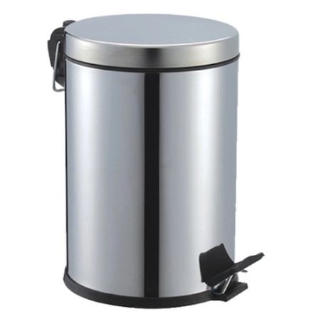 Pedallı 5lt Krom Metal Çöp Kovası Bx40