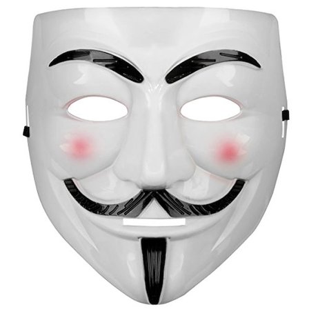 Beyaz Renk Pembe Yanaklı İthal V For Vendetta Maskesi Bx40