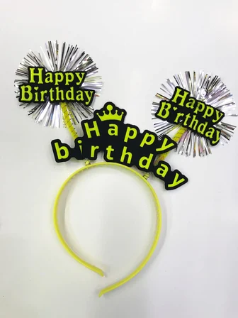 Happy Birthday Neon Renk Doğum Günü Tacı 12 Adet Bx40