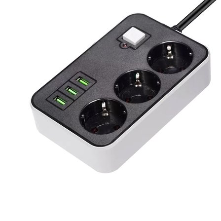 3 Usb’li 3’lü 1.8 M Akım Korumalı Priz Bx40