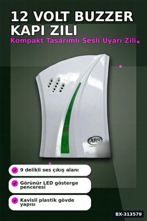 12 Volt Buzzer Sesli Kapı Zili Bx40 Tekli Paket - Düşük Voltajlı Kapı Zili BX-313579