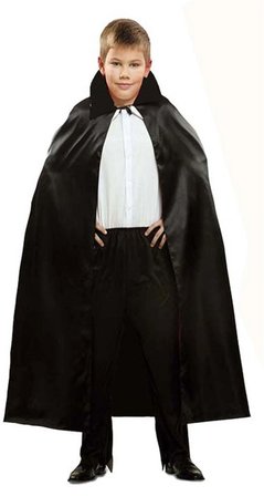 Siyah Renk Yakalı Halloween Pelerini 90 Cm Bx40
