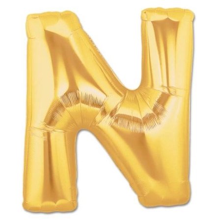 N Harf Folyo Balon Altın Renk  40 İnç Bx40
