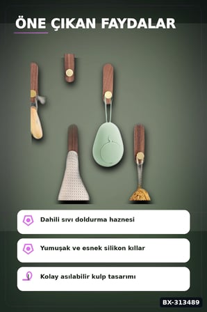 Sıvı Hazneli Yumuşak Silikon Duş Masaj Fırçası - Askılı Ergonomik 1 Adet BX-313489