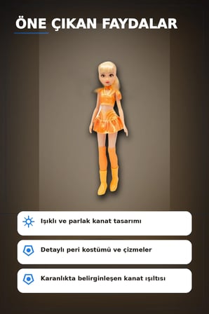 Işıklı Kanatlı 27 cm Winx Peri Figürü - Tekli Paket (Rastgele Model Gönderilir) BX-313392