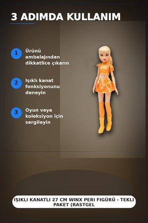 Işıklı Kanatlı 27 cm Winx Peri Figürü - Tekli Paket (Rastgele Model Gönderilir) BX-313392