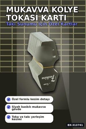 Kraft Mukavva Kolye Toka Kartı 200 Adet 5.5x14 cm Takı Askılık Düzenleyici BX-313741