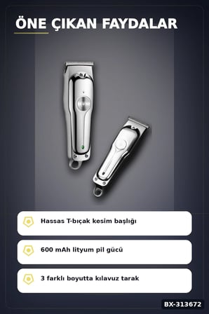 600 Mah Lityum Pil 3 Taraklı Tıraş Makinesi Lazer Epilasyon Öncesi Kısaltma BX-313672