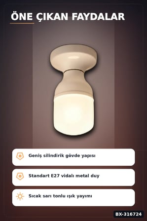 LED Torch Ampul 30W E27 Duy 3200K Gün Işığı 2930 Lümen Güçlü İç Mekan Aydınlatma BX-316724