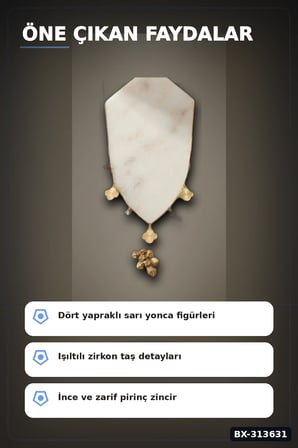 Yonca Desenli Zirkon Taşlı 45 Cm Pirinç Bijuteri Kolye - Günlük Kullanıma Uygun BX-313631