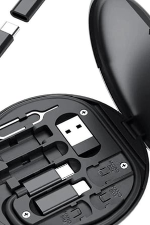 Seyahat Icin 5i1 Arada USB Type-C Sarj Kablosu Seti 60W Destekli Kutulu BX-313521