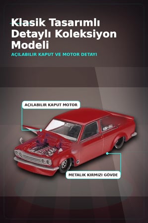 Diecast 1/64 Datsun 510 Street Nismo V3 Model Araba - Tekli Kutu, Koleksiyonluk BX-313377