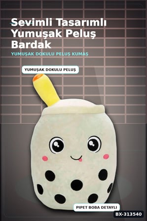 35 Cm Bubble Tea Peluş Oyuncak 1 Adet Rastgele Renk Sevimli Hediye Peluş BX-313540