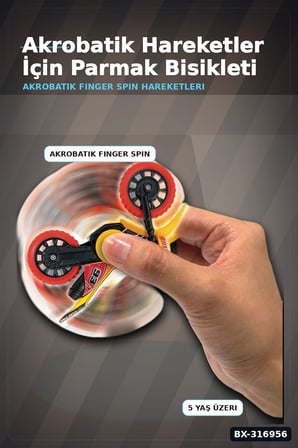 Parmak Bisikleti Flip Pro Akrobatik Oyuncak Bisiklet, 5 Yaş ve Üzeri Çocuklar İçin BX-316956