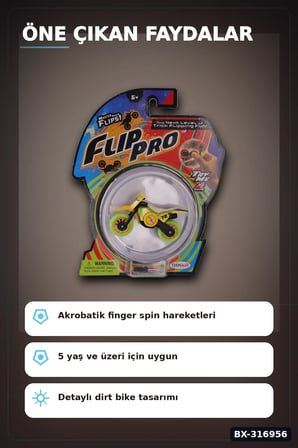 Parmak Bisikleti Flip Pro Akrobatik Oyuncak Bisiklet, 5 Yaş ve Üzeri Çocuklar İçin BX-316956
