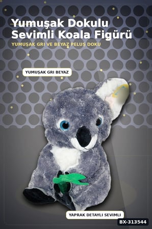 30 cm Yumuşak Bambulu Peluş Koala Oyuncak - Çocuk Odası Hediyelik Dekor BX-313544