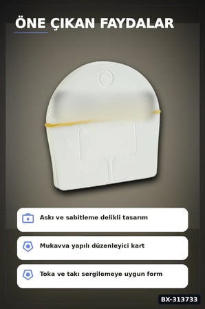 6 cm Yuvarlak Mukavva Toka Kartı 200 Adet Bağ - Takı & Makyaj Düzenleyici BX-313733