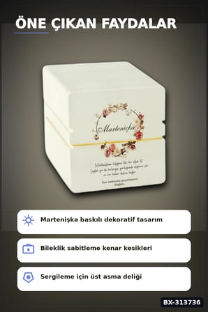 9 Cm Kare Bileklik Kartı Balya 200 Adet - Takı Vitrin Düzenleyici ve Organizer BX-313736