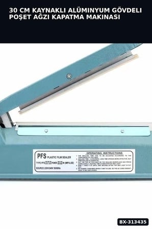 30 Cm Kaynaklı Alüminyum Gövdeli Poşet Ağzı Kapatma Makinası FS-300 Isı Ayarı 8 Kademe BX-313435