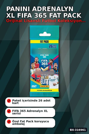 Panini FIFA 365 Futbolcu Koleksiyon Kartları Fat Pack 26 Kart İçeren Paket BX-316961